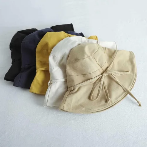 Vista 3 de Women's Linen Cotton Sun Hat Reversible Bucket Hat with Wide Fold-Up Brim and Chin Strap