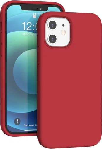 Vista 175 de Funda de silicona líquida compatible con iPhone 12 Pro Max 6.7 pulgadas, funda de gel de protección completa con forro de microfibra, funda