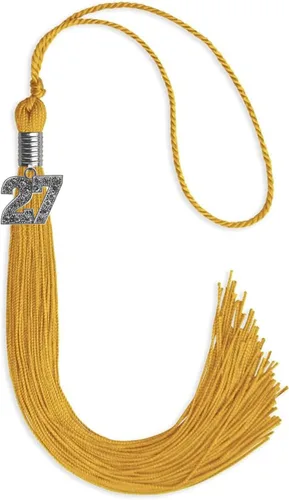 Vista 53 de Endea Graduation Borla de un solo color con dije de plata brillante (oro antiguo, 2022)