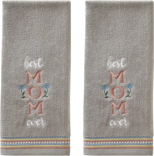 Vista 4 de SKL Home by Saturday Knight Ltd. - Toalla de mano para mamá (paquete de 2), color blanco