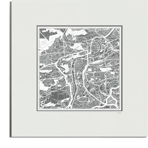 Vista 18 de O3 Design Studio Mapa de corte de papel de París, color negro mate, 20 x 20 pulgadas, arte en papel