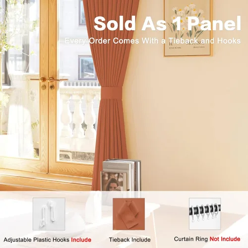 Vista 35 de HUTO Cortinas Plisadas de Pinzas Opacas con Aislamiento Térmico para Oscurecer la Habitación, Panel de Tratamiento de Ventana para Sala de Estar