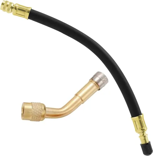 Vista 9 de Extensión de válvula de neumático, extensores de vástago de válvula flexible de 8.25 pulgadas con adaptador de extensión de válvula de neumático