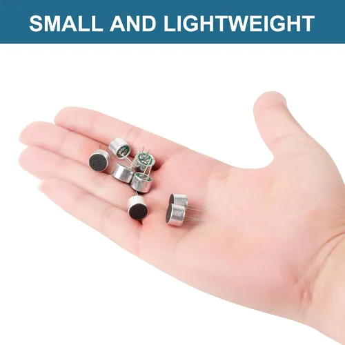 Vista 7 de uxcell 8 unids cilíndrico electret condensador micrófono Pickup 85dB a través del agujero mini electret condensador micrófono con 2 pines