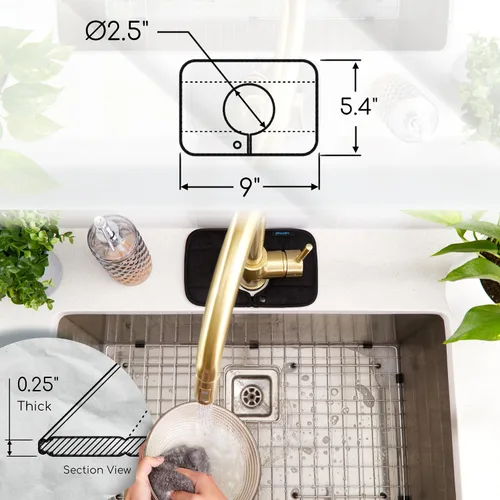 Vista 2 de The Original Ternal Sinkmat Captador de Goteo y Protector contra Salpicaduras, Tapete para Grifos de Fregaderos – Microfibra Absorbente, Protector