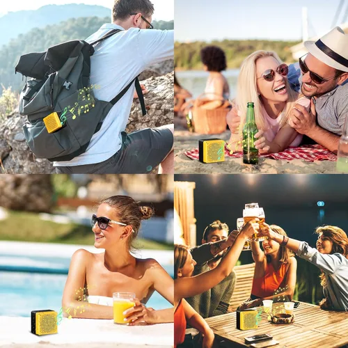 Vista 8 de Altavoces Bluetooth portátiles, IPX6 impermeable inalámbrico para exteriores pequeño altavoz con 24 horas de reproducción, graves estéreo HD