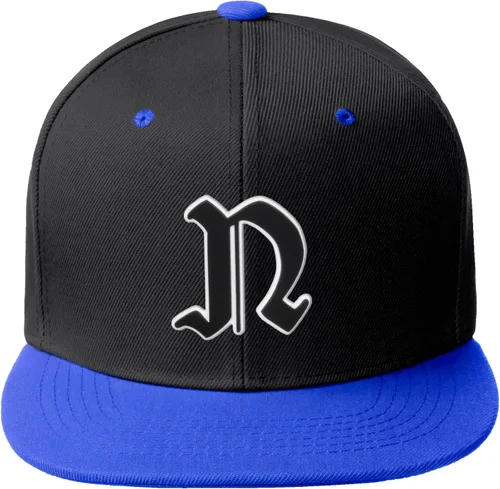 Vista 1339 de Daxton Gorra clásica con visera de billete plano con letras del alfabeto inglés antiguo de la A a la Z