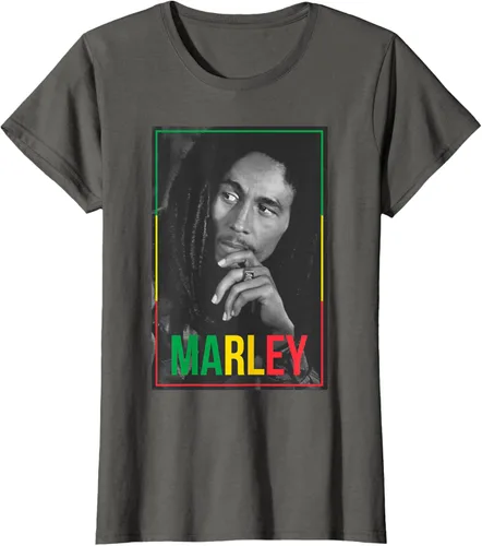 Vista 10 de Camiseta blanca oficial de Bob Marley Photo S Negro