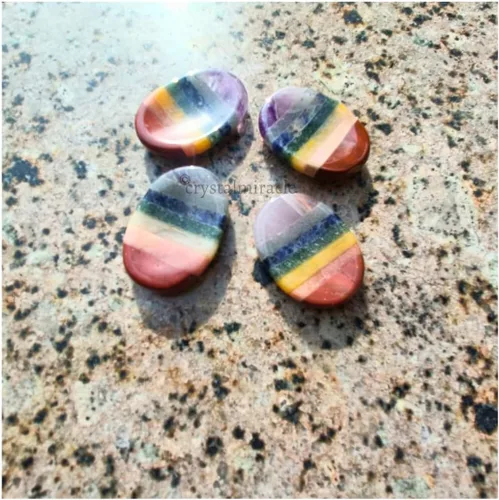 Vista 6 de Hermosa piedra de preocupación de siete chakras, cristal curativo, reiki, energía positiva, radiestesia, pulgar, Feng Shui, paz, sabiduría