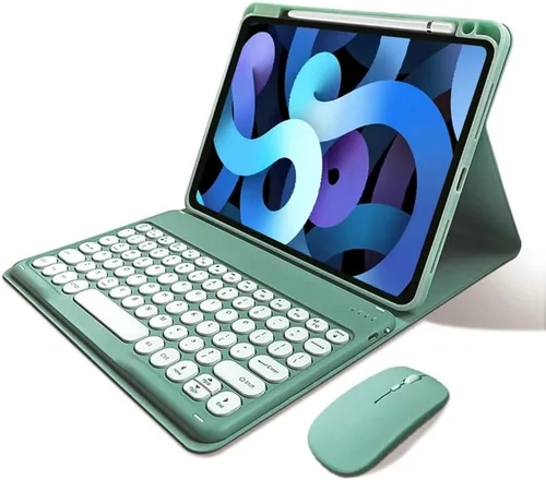 Vista 20 de kaitesi Funda de teclado para iPad de 9ª/8ª/7ª generación de 10.2", teclado Bluetooth inalámbrico desmontable con ratón, funda inteligente tipo