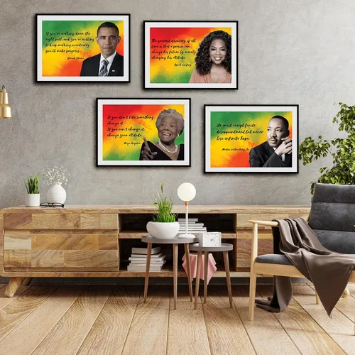 Vista 5 de Decoración de fondo del mes de la historia negra, póster del mes de la historia negra, arte de pared panafricano, decoraciones y suministros