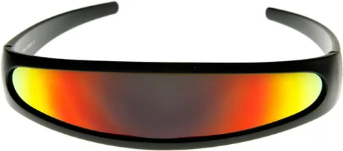 Vista 2 de zeroUV - Gafas de sol con visera de lente espejada de color cíclope estrecho futurista