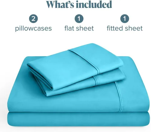 Vista 183 de Bare Home Sheet Set 1800 Ultra-Soft with 2 Pillowcases (Twin XL, Dark Blue)