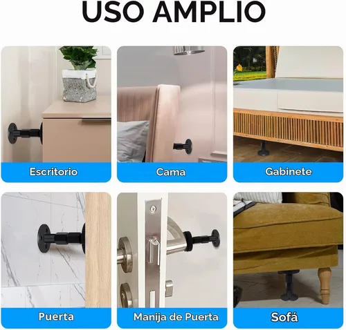 Vista 5 de LveSunny 4 topes de cabecera para pared, tapones ajustables para cabecero, tapón de ruido de cama para cabecero, sofá, parachoques de pared de cama