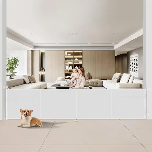 Vista 10 de Miumoon - Puertas retráctiles reforzadas de 200 pulgadas para bebé, 42 pulgadas de alto Gris