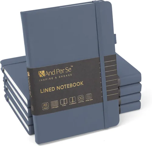 Vista 113 de ⩓ Per Se Cuaderno de Diario con Líneas (3 Paquetes), 160 Páginas Papel Grueso 100GSM, A5 Tapa Dura Cuadernos con Rayas Universitarias para Escribir