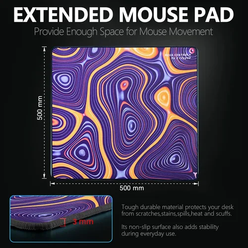 Vista 5 de X-Raypad Aqua Control Plus ROB - Alfombrilla de mouse para juegos de ultra alta precisión con velocidad perfecta y capacidad de control ROB-Fire