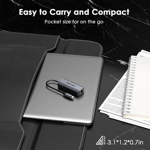 Vista 7 de Adaptador USB C a Ethernet de 5 Gbps WAVLINK Adaptador de red Ethernet LAN Gigabit USB tipo C a RJ45 para Windows, Mac OS, iPad OS y más