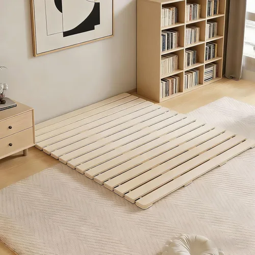 Vista 11 de Base de cama japonesa plegable con listones para piso, plataforma de piso de madera, tatami para invitados