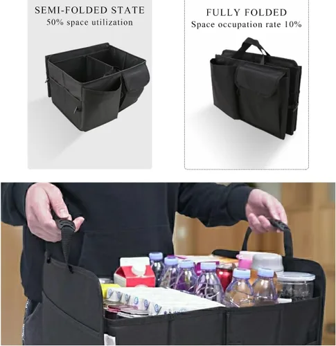 Vista 5 de Organizador de Maletero y Asiento Trasero del Coche, Organizador de Almacenamiento Automático Impermeable de Gran Capacidad, Organizador de Maletero