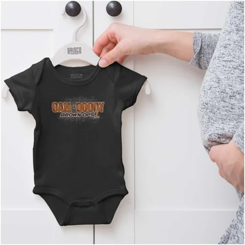Vista 5 de Brisco Brands Call of doody Brown Ops 2 Joke Baby Romper Niños o Niñas