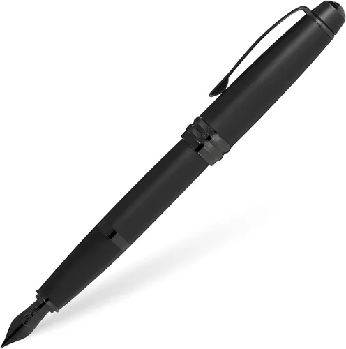 Vista 8 de Cross Bailey Pluma Fuente Recargable Presentada en una Caja de Regalo Premium - Punta Media, Tinta Negra, Negro