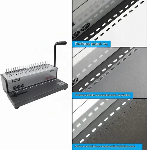 Vista 3 de RAYSON SD-1201 - Carpeta de peine de 21 agujeros, perforadora de 12 hojas, capacidad de 200 hojas
