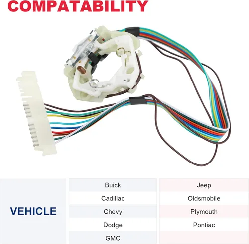 Vista 3 de Interruptor de señal de giro apto para Buick Pontiac Chevy Cadillac GMC Jeep Dodge Reemplazo # D6262D