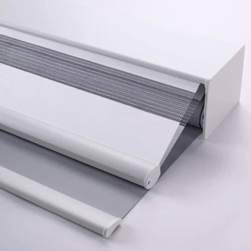 Vista 6 de Manual Day & Night Roller Shade (82010L Grey) Dual layer design for flexible light control, privacy adjustment, UV protection, ideal for bedroom