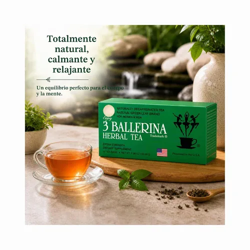 Vista 8 de 3 Ballerina Bebida de Té Herbal Extra Fuerte, 18 unidades (paquete de 2) Traditional & All-Natural Ingredients Herbal Tea Drink for Men & Women