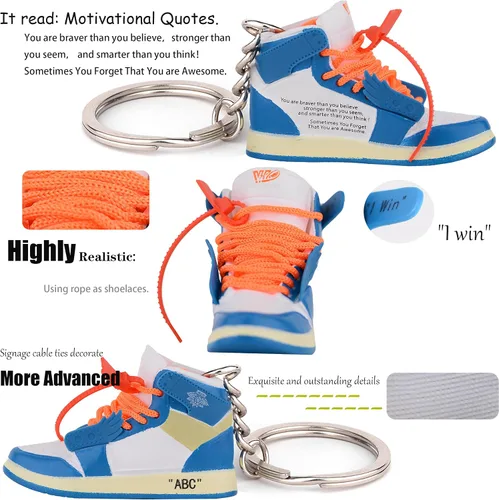 Vista 3 de MPK Mini llavero de tenis Llavero de baloncesto 3D, accesorios para hombres, mujeres y niños, regalos de graduación, regalos inspiradores