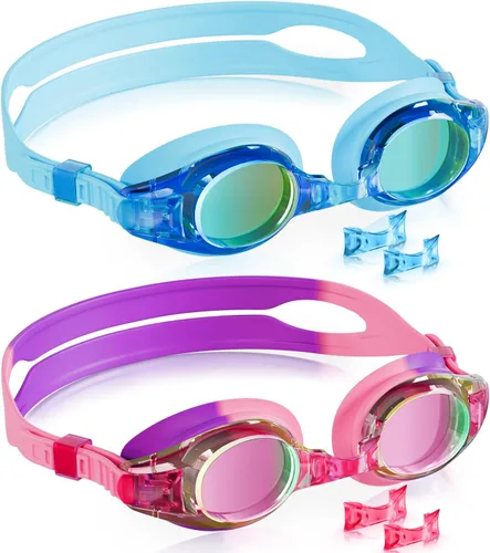 Vista 11 de Aegend - Paquete de 2 gafas para niños, gafas de natación para niños de 4 a 16 años, niños y niñas jóvenes, gafas de piscina antivaho, impermeables