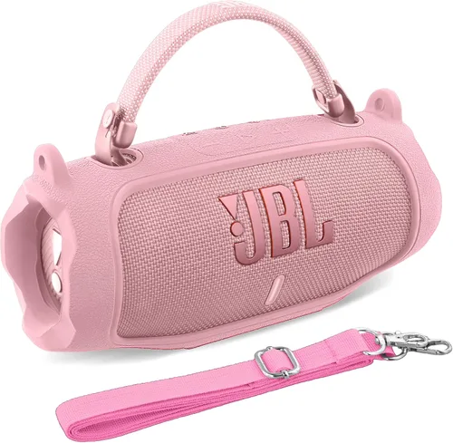 Vista 67 de Funda de silicona compatible con JBL Charge 5 Altavoz Bluetooth portátil impermeable (Cubierta de silicona negra)
