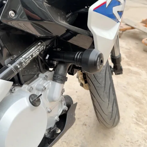 Vista 8 de Marco de protección contra caídas para motocicleta, protector de carenado, protector de almohadilla antichoque compatible con BMW G310R, G310GS Negro