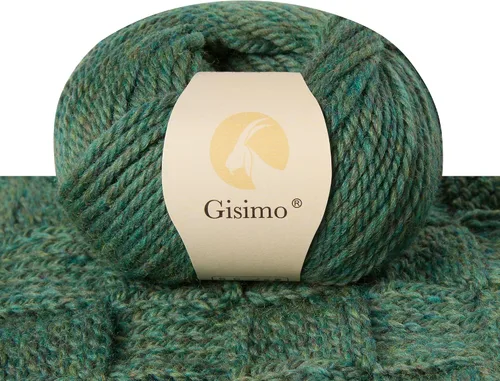 Vista 31 de 100% lana de merino para tejer, 3 capas de lana lujosa y suave para tejer a mano y ganchillo (ámbar, 1 bola)