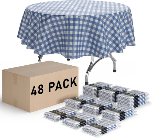 Vista 30 de Exquisite Cubierta de Mesa para Picnic - Paquete de 6 Manteles Premium Rectangulares de Plástico - Cubierta de Mesa para BBQ a Cuadros Negro