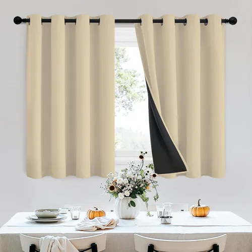 Vista 106 de SimpleHome - Cortinas opacas 100% para recámara, cortinas de ventana con ojales beige, con aislamiento térmico, cortinas de oscurecimiento