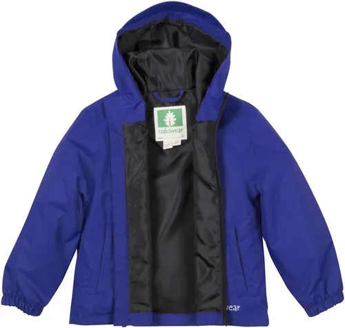 Vista 2 de OAKI Chaqueta impermeable para niños y niños pequeños, impermeable, transpirable, ligera con capucha