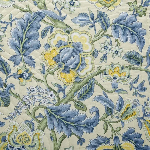 Vista 7 de Waverly Imperial Dress - Juego de colcha reversible de 4 piezas con diseño floral jacobeo, suave, para todas las estaciones, tamaño Porcelana