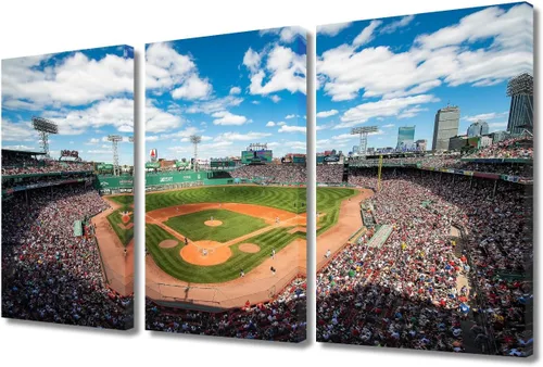 Vista 94 de TUMOVO Arte de pared en lienzo para estadio deportivo, arte de pared de campo Wrigley en Chicago, pinturas de Chicago, impresiones sobre lienzo
