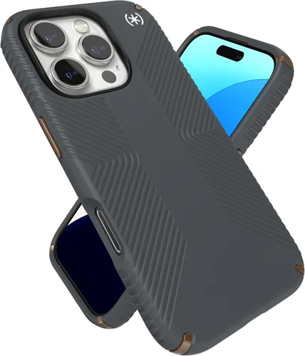 Vista 30 de Speck Presidio LUX - Funda para iPhone 17, compatible con MagSafe, funda protectora delgada, color negro desvanecido/gris pizarra/blanco