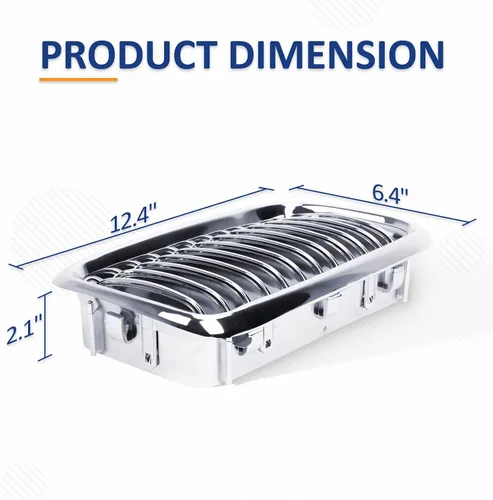Vista 4 de PENSUN Parrilla delantera para BMW E38 7 Series Sedan 4D 740i 740i 740iL 750iL Chrome