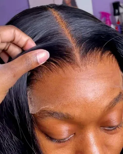 Vista 38 de BEEOS - Peluca frontal encaje HD 13x6 ondas corporales densidad 180% cabello humano nudos decolorados 18 pulgadas