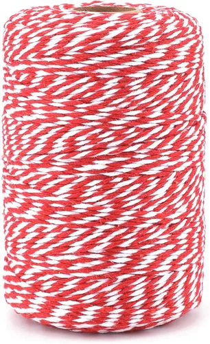 Vista 19 de jijAcraft Cordel de Hilo Blanco y Negro, 328 Pies de Cordel de Panaderos de Navidad, Cuerda de Empaque Resistente de 2MM para Manualidades DIY
