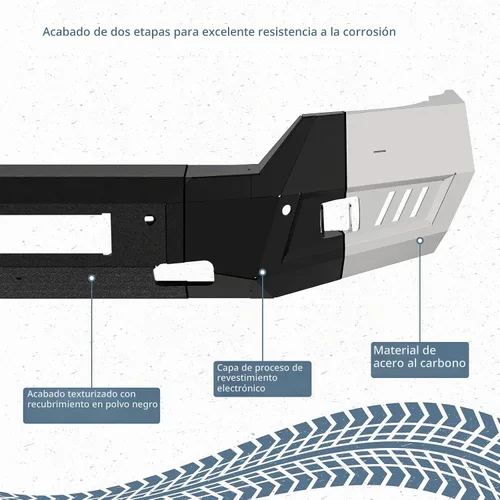 Vista 7 de Hooke Road Silverado Parachoques Delantero de Ancho Completo de Acero Parachoques Todoterreno con Luces LED para Camionetas Pickup Chevy Silverado