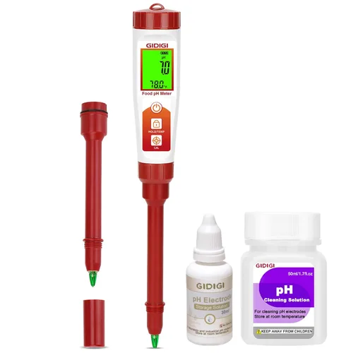 Vista 8 de Medidor de pH para alimentos Medidor de pH digital para fermentación Salsa picante Enlatado Punta de lanza Probador de alimentos pH Sonda