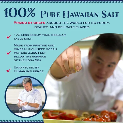 Vista 4 de Sea Salts Of Hawaii Pure Kona - Sal marina hawaiana de sal marina profunda, botella de 3.5 onzas, fabricada en Hawái
