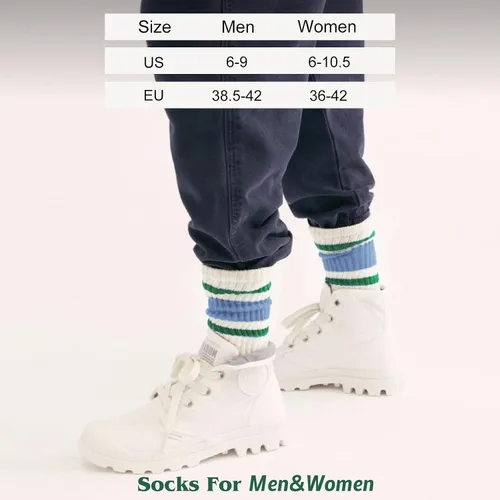 Vista 3 de 4 pares de calcetines a rayas para mujer, calcetines deportivos retro de algodón, elásticos, calcetines novedosos, unisex, multicolor