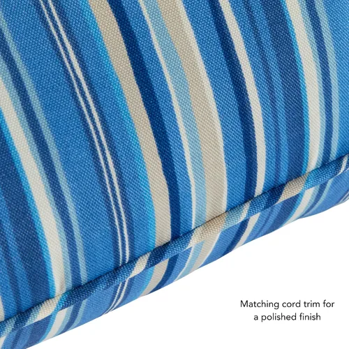 Vista 5 de Greendale Home Fashions Juego de 2 cojines de asiento profundo para exteriores, rayas azul acero Rayas azules de acero.