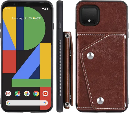 Vista 7 de Asuwish Funda de teléfono para Google Pixel 4 XL con protector de pantalla de vidrio templado, soporte para tarjetas de crédito, soporte de correa